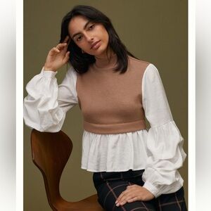Anthropologie Ruffled Layered Top size M